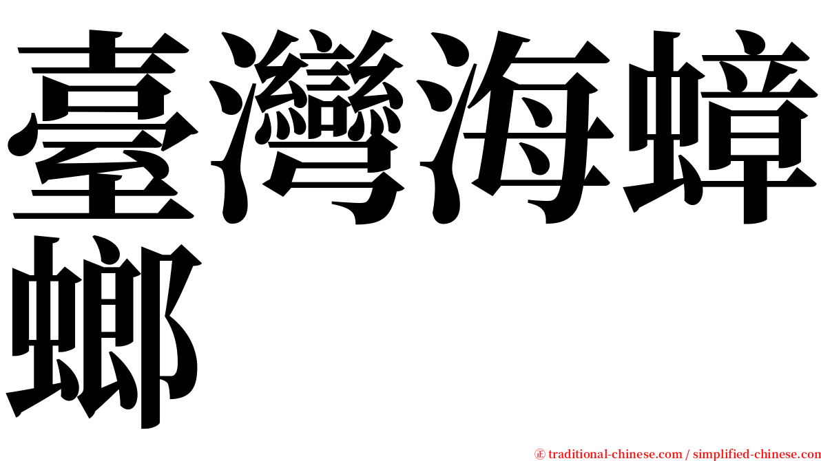 臺灣海蟑螂 serif font