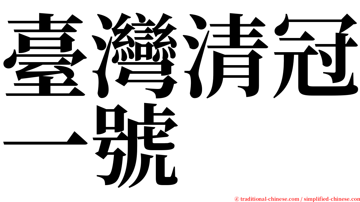 臺灣清冠一號 serif font