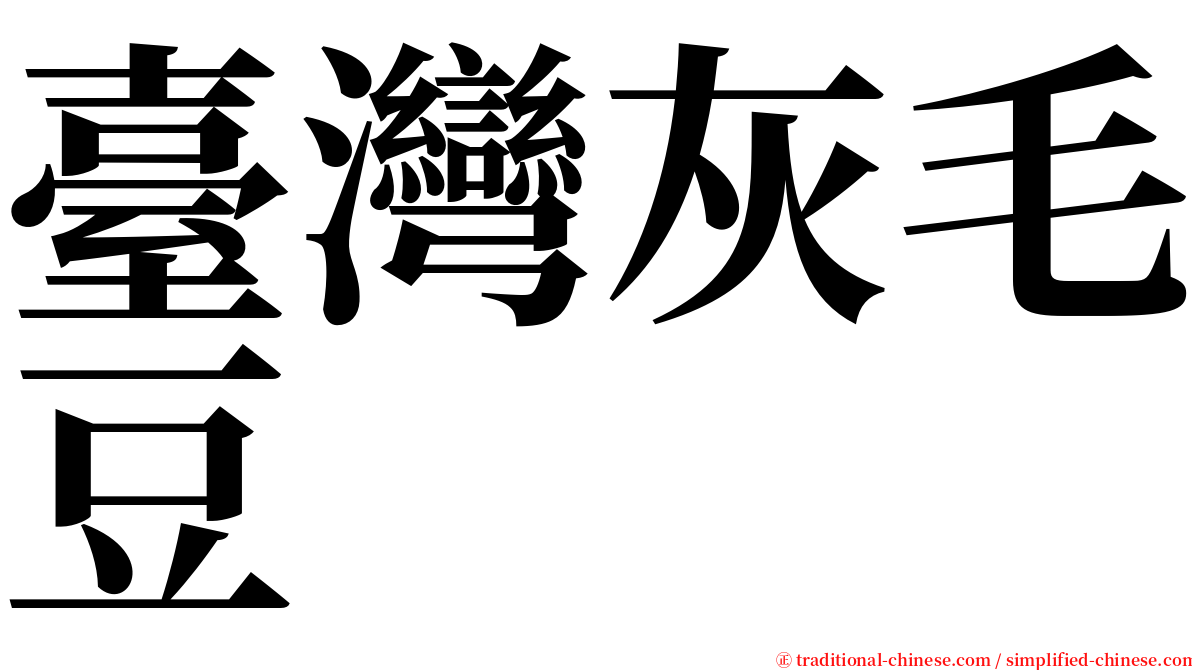 臺灣灰毛豆 serif font