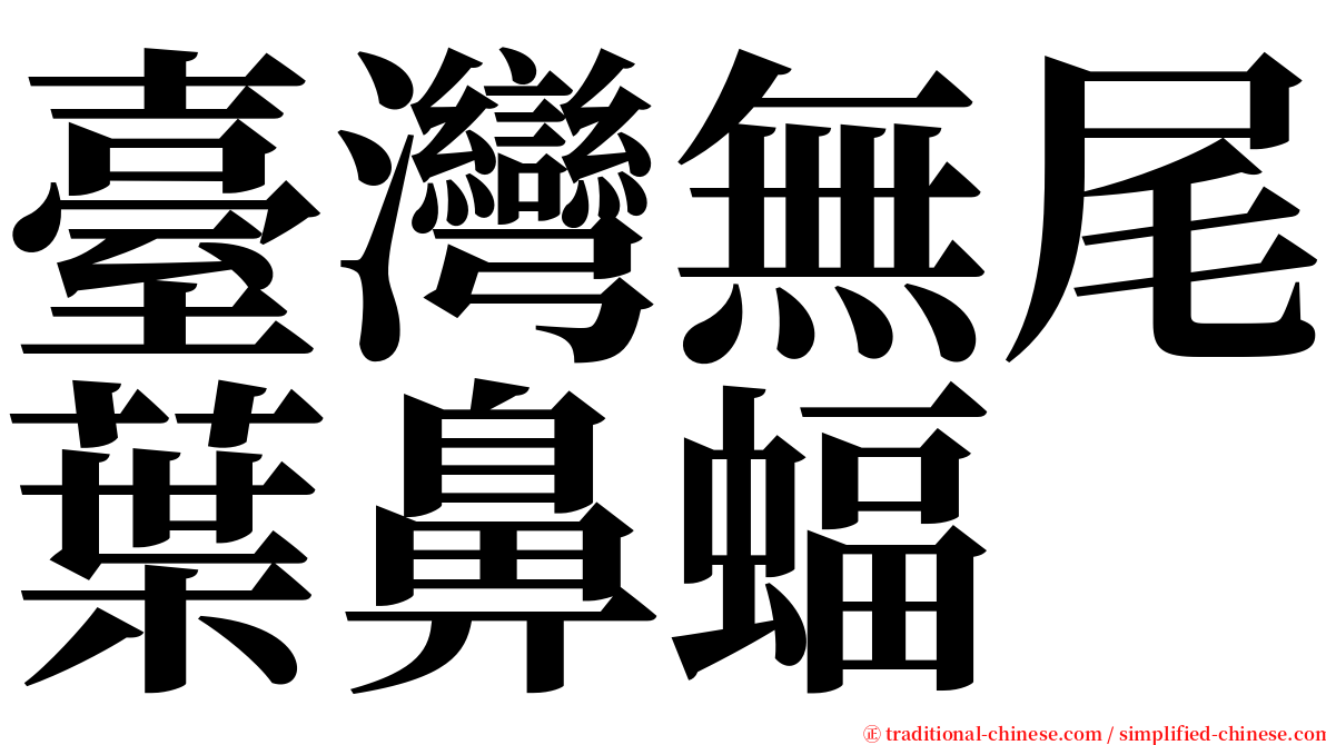 臺灣無尾葉鼻蝠 serif font