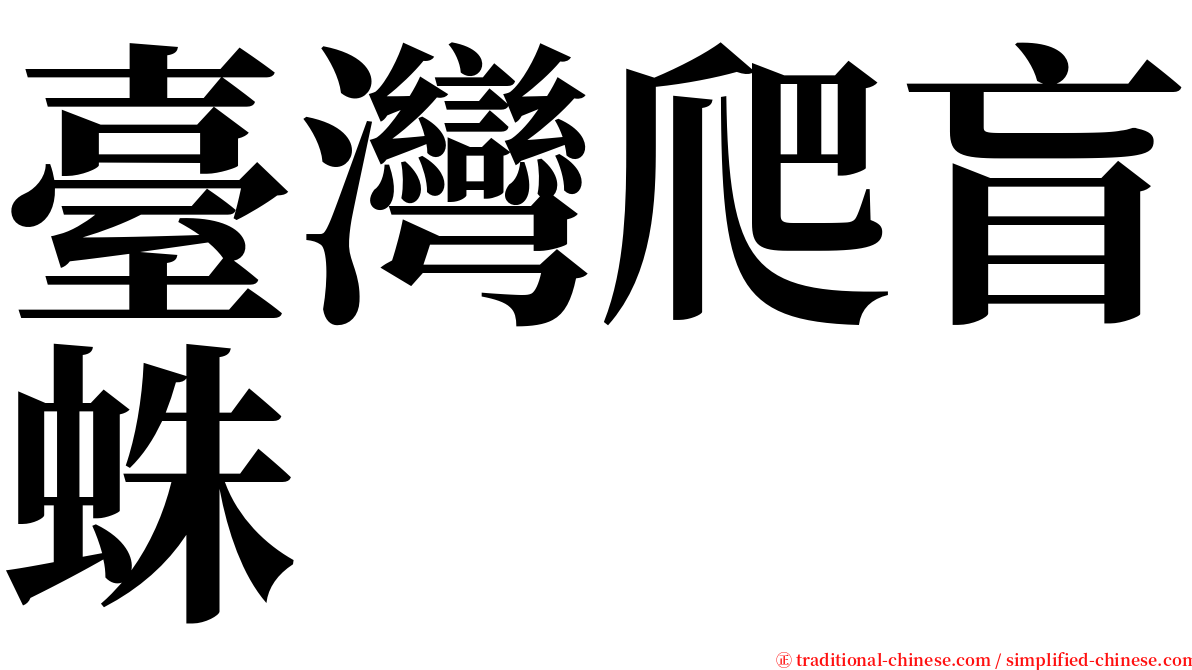 臺灣爬盲蛛 serif font