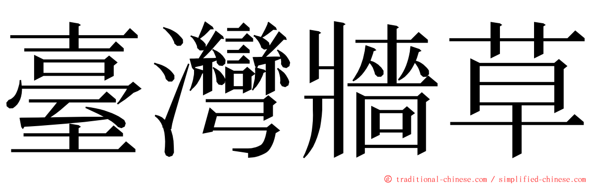臺灣牆草 ming font