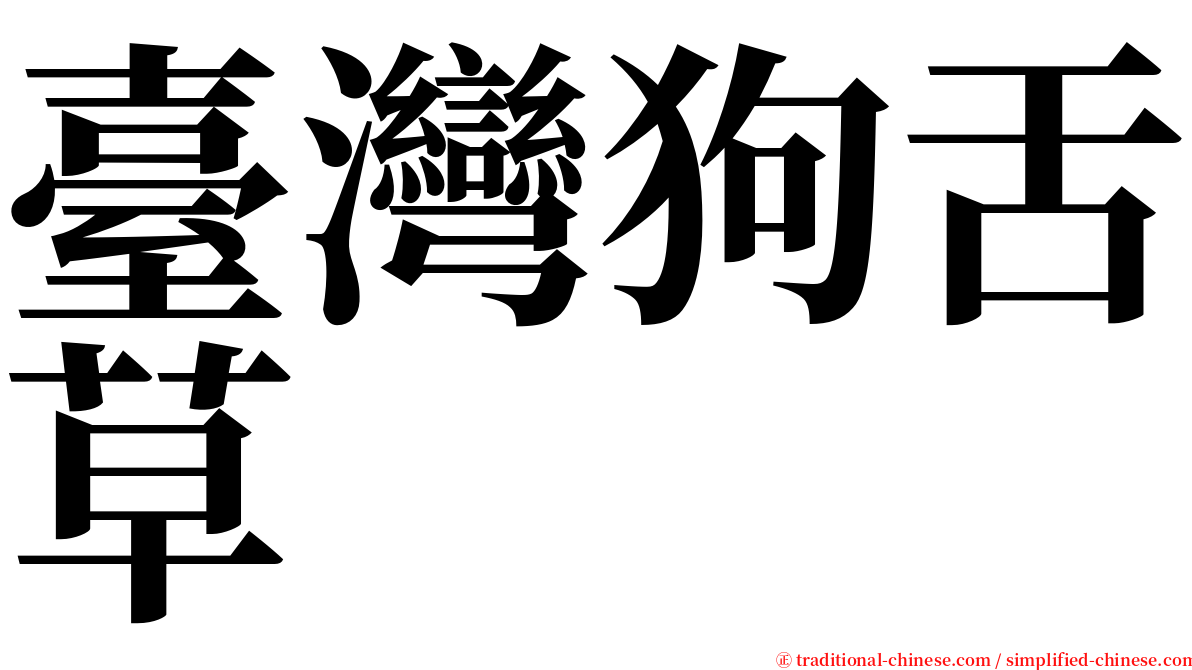 臺灣狗舌草 serif font
