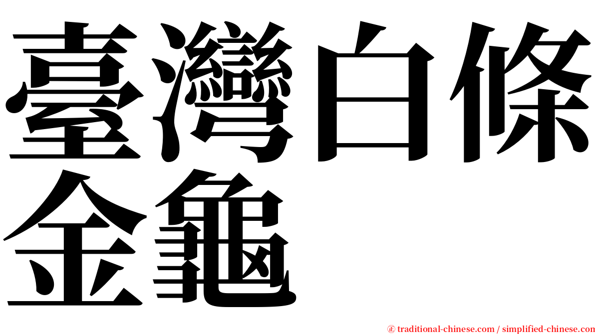 臺灣白條金龜 serif font
