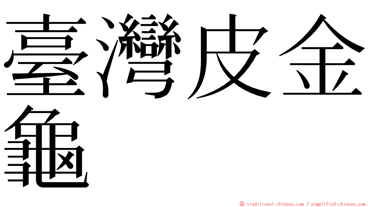 臺灣皮金龜 ming font