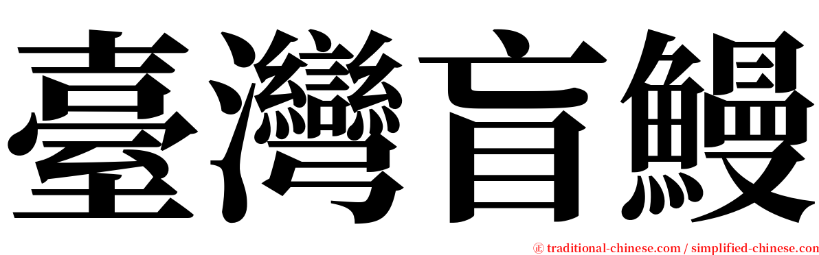 臺灣盲鰻 serif font