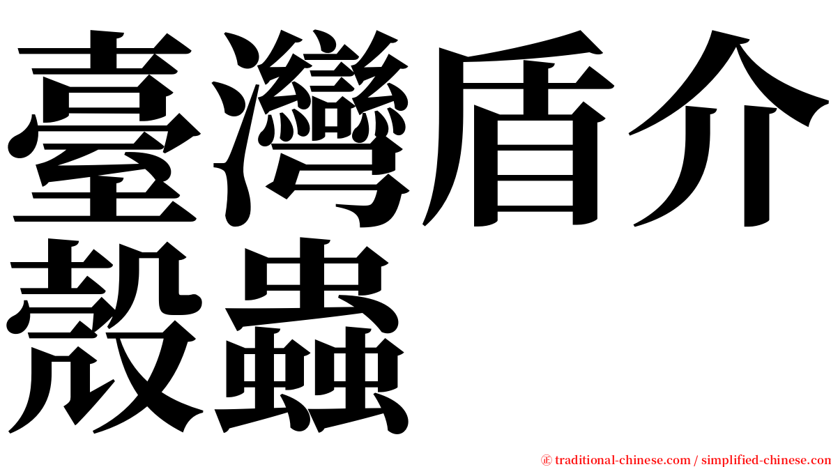 臺灣盾介殼蟲 serif font