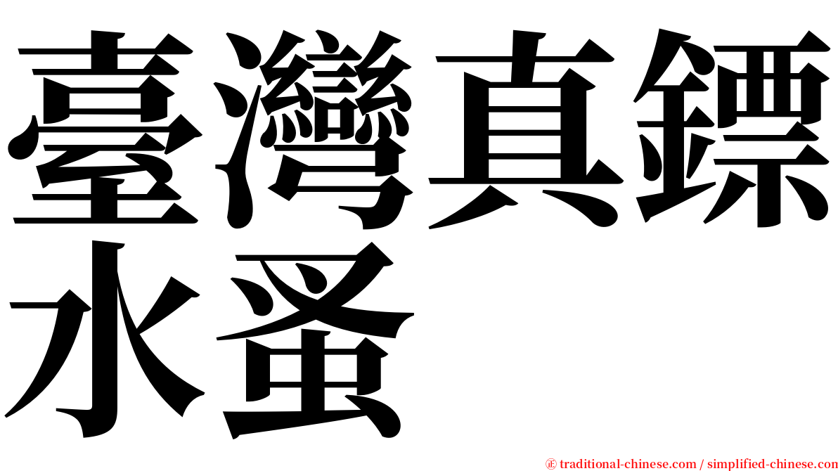 臺灣真鏢水蚤 serif font