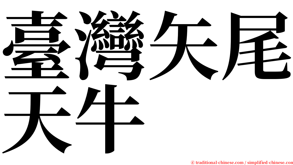 臺灣矢尾天牛 serif font