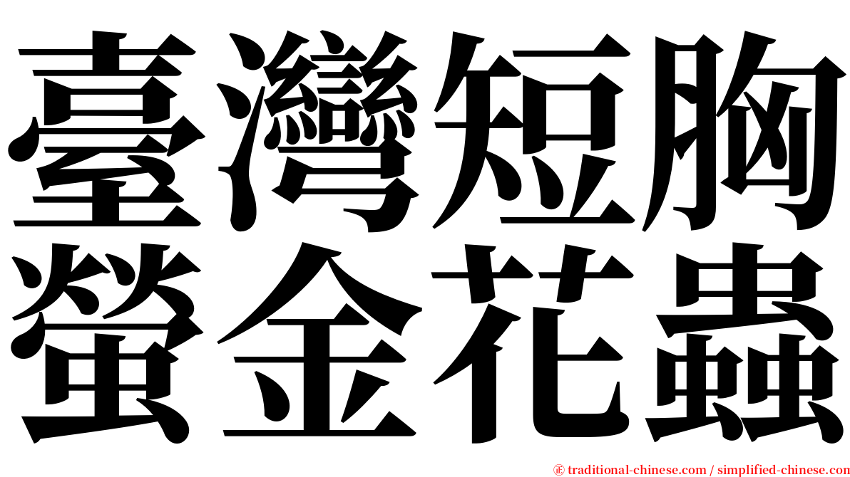 臺灣短胸螢金花蟲 serif font