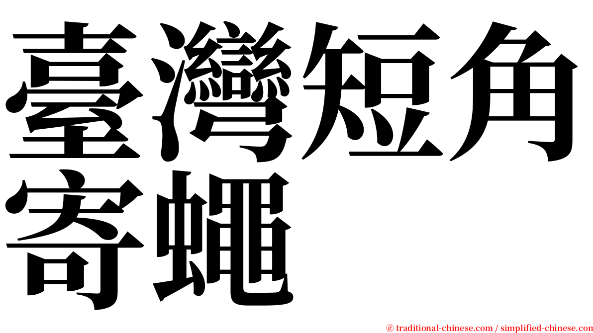 臺灣短角寄蠅 serif font