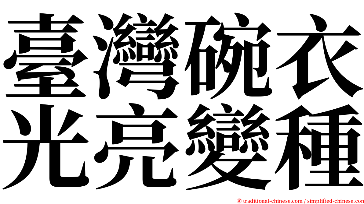 臺灣碗衣光亮變種 serif font