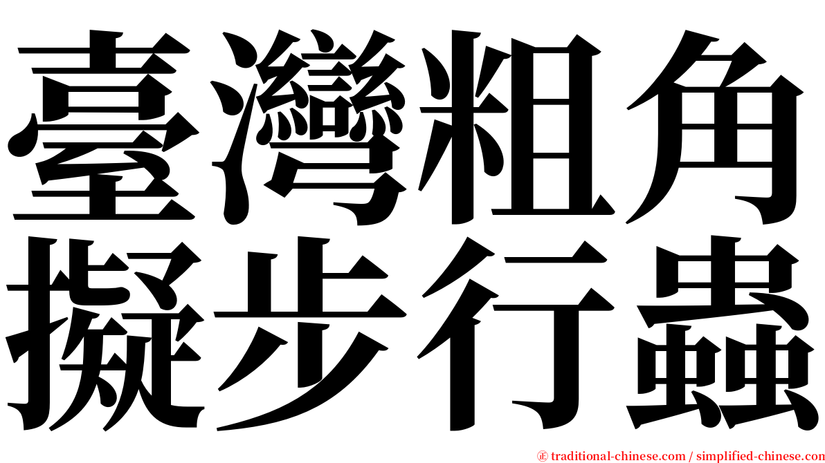 臺灣粗角擬步行蟲 serif font