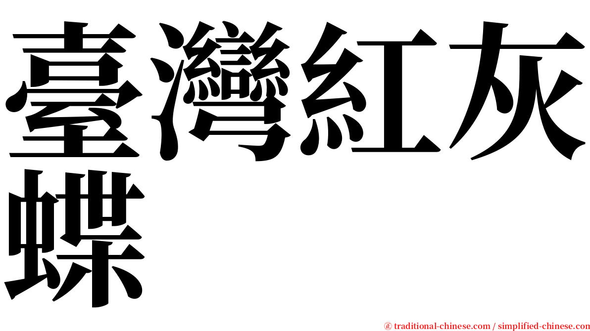 臺灣紅灰蝶 serif font