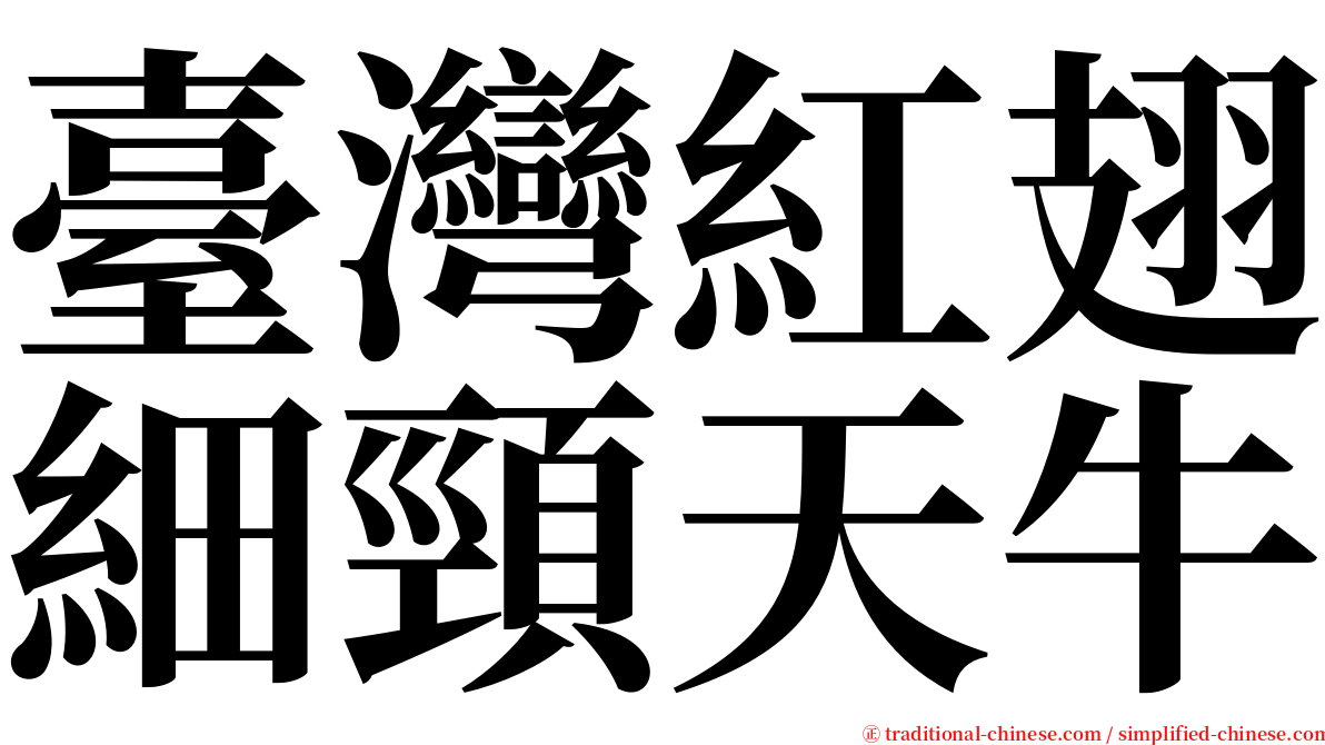 臺灣紅翅細頸天牛 serif font