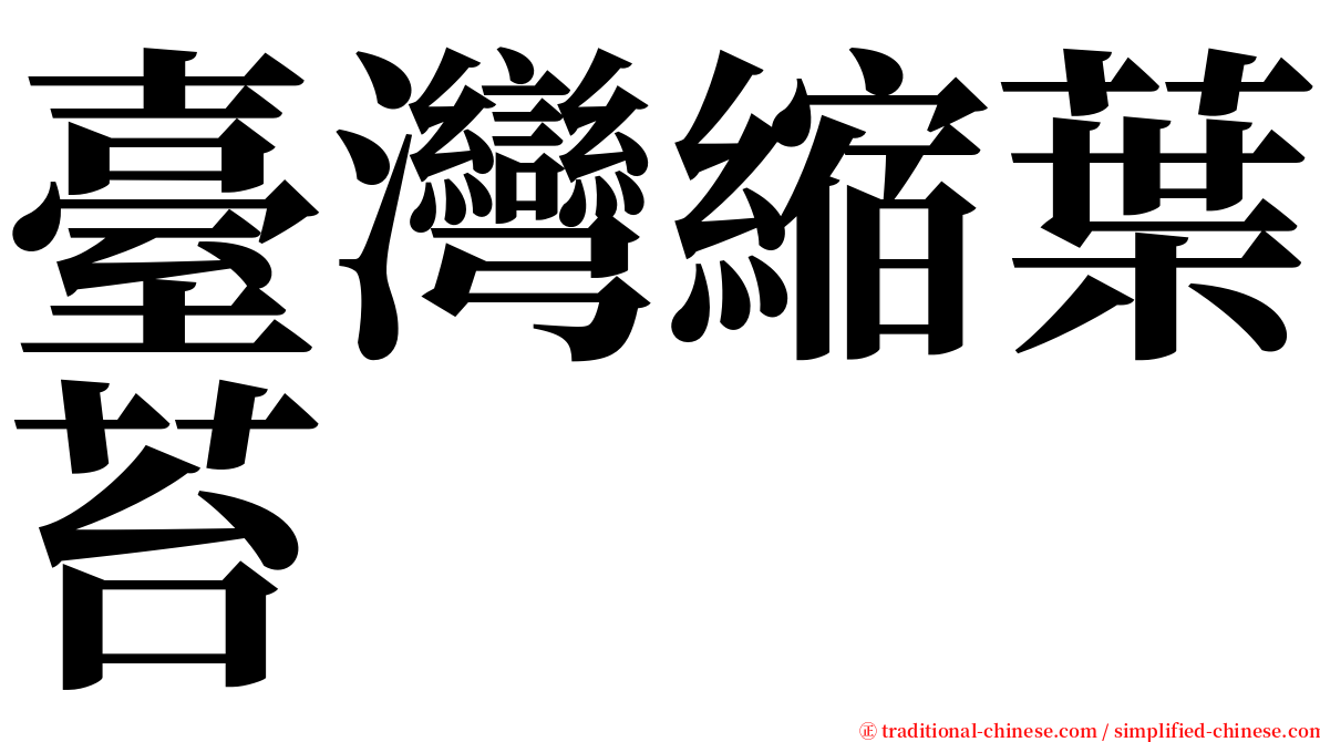 臺灣縮葉苔 serif font