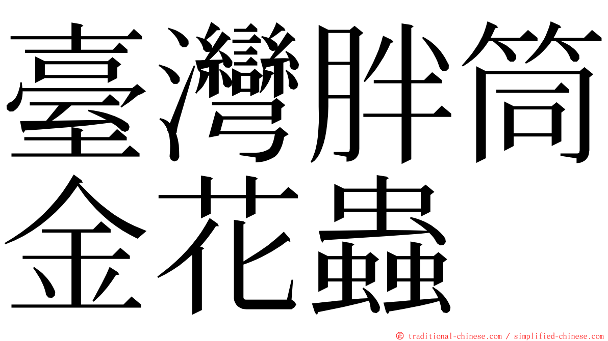臺灣胖筒金花蟲 ming font