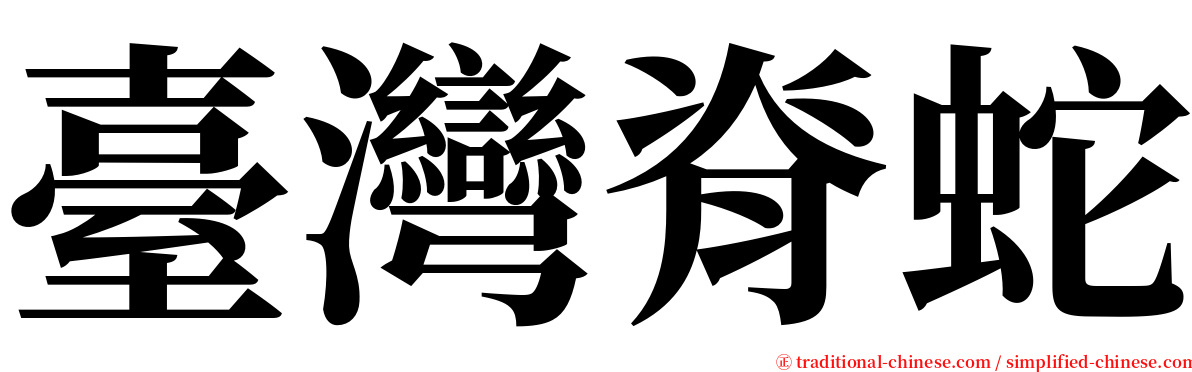 臺灣脊蛇 serif font