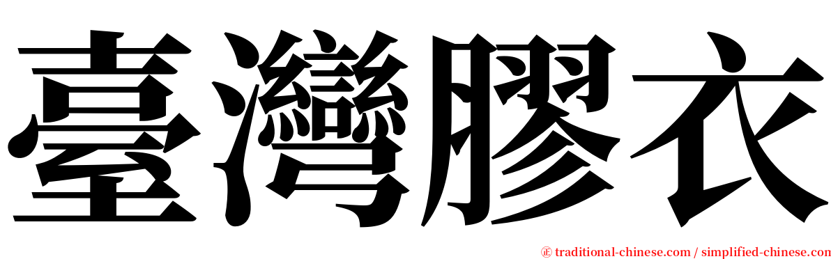 臺灣膠衣 serif font