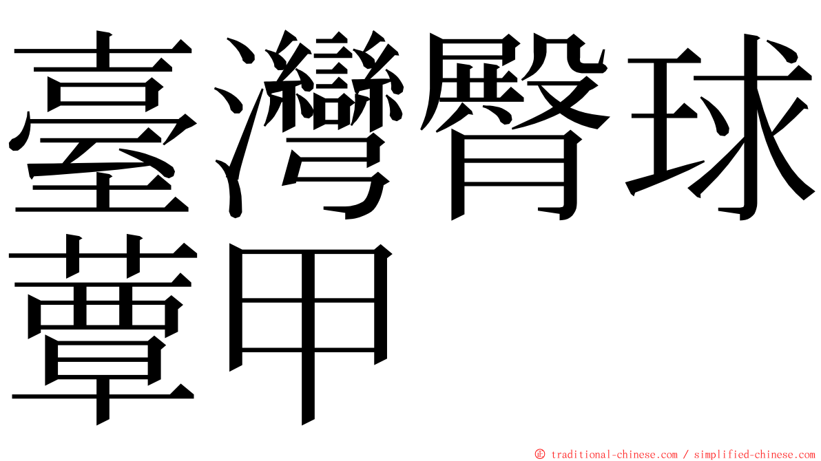 臺灣臀球蕈甲 ming font