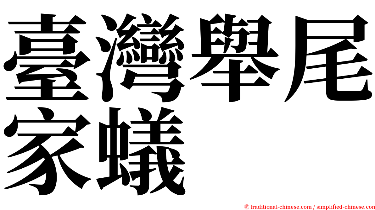 臺灣舉尾家蟻 serif font