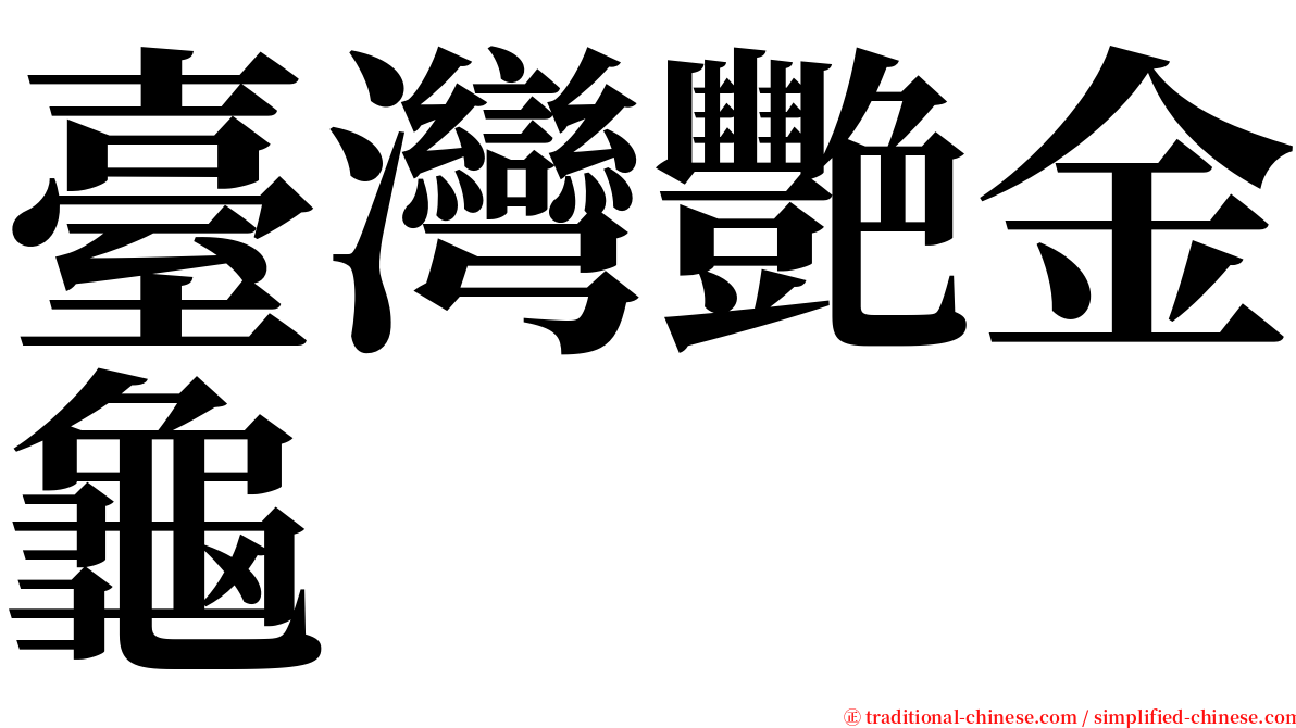 臺灣艷金龜 serif font