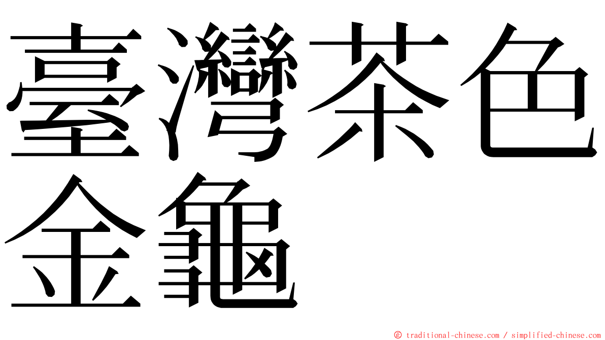 臺灣茶色金龜 ming font