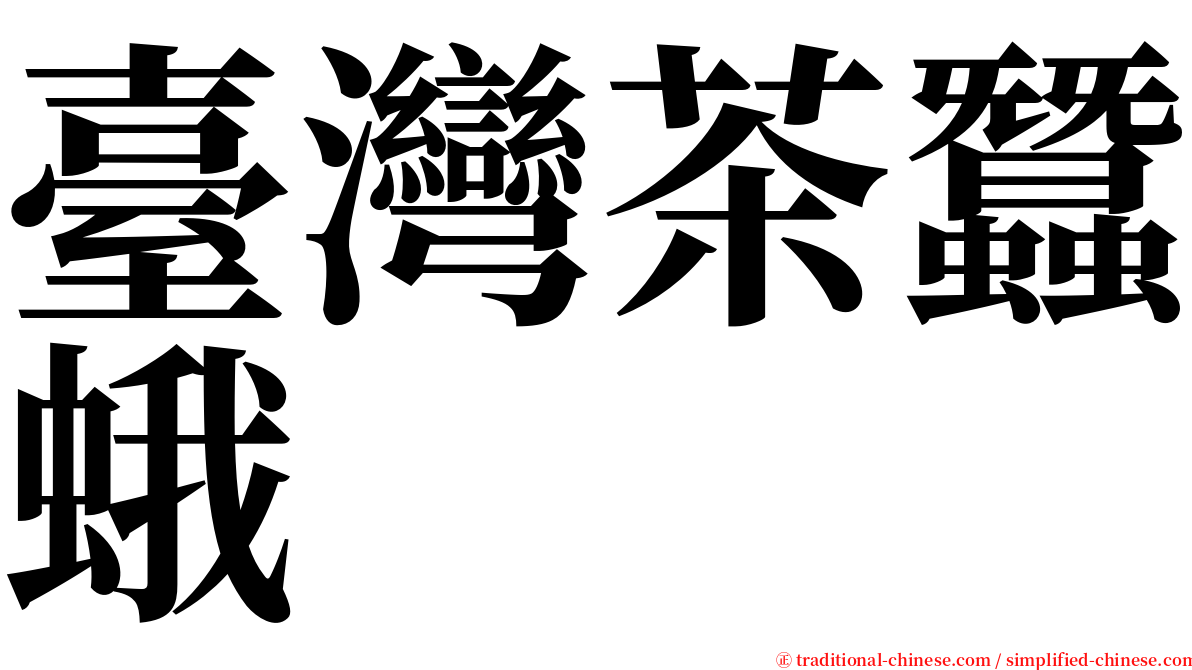 臺灣茶蠶蛾 serif font