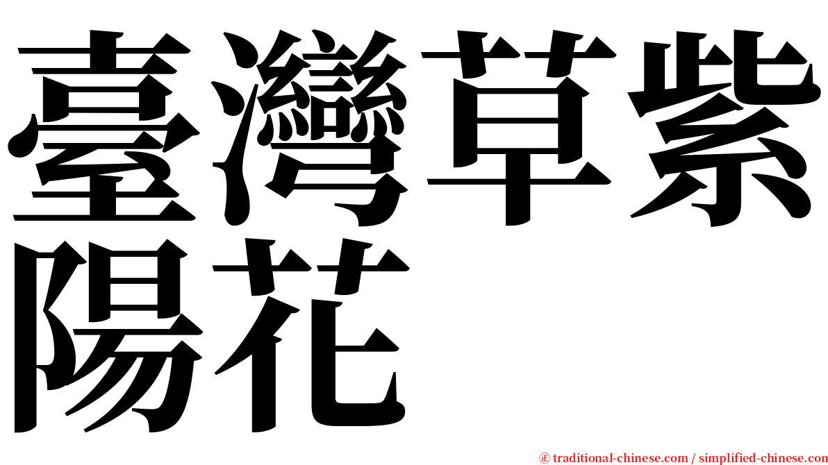 臺灣草紫陽花 serif font