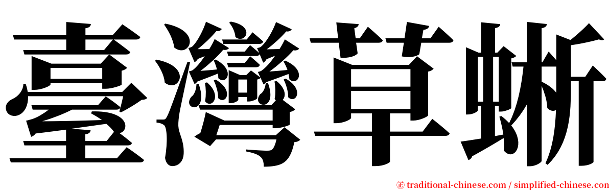 臺灣草蜥 serif font