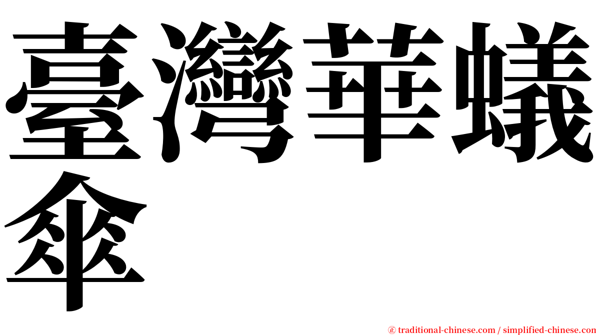 臺灣華蟻傘 serif font