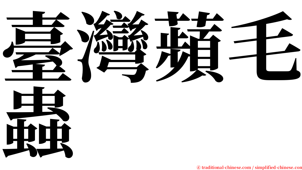 臺灣蘋毛蟲 serif font