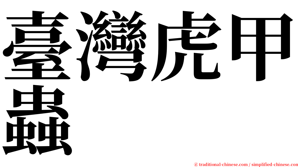 臺灣虎甲蟲 serif font