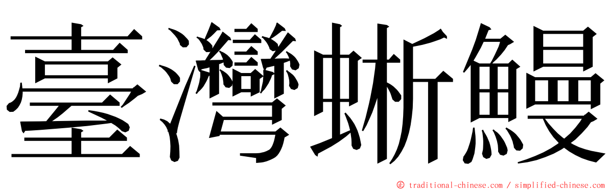 臺灣蜥鰻 ming font