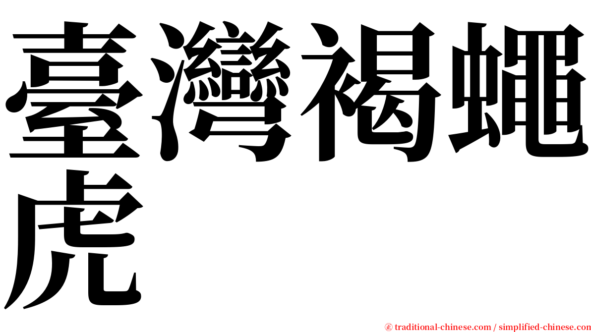 臺灣褐蠅虎 serif font