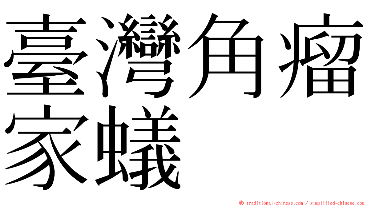 臺灣角瘤家蟻 ming font