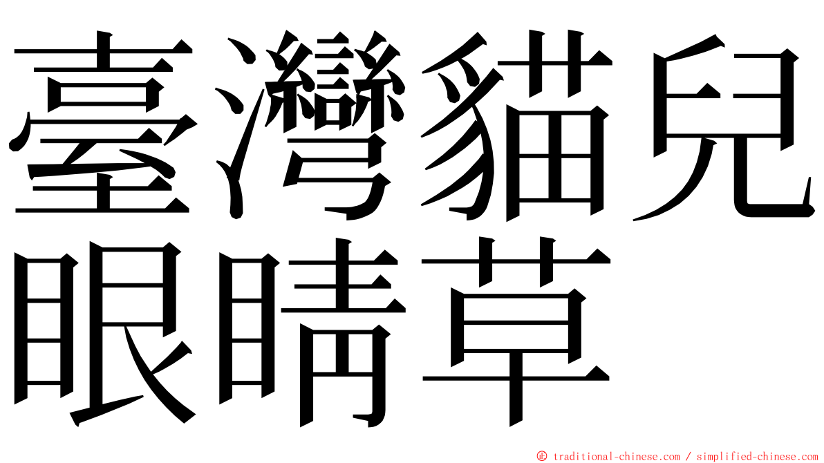 臺灣貓兒眼睛草 ming font