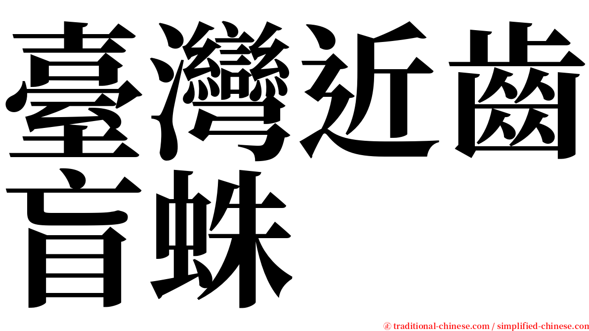 臺灣近齒盲蛛 serif font