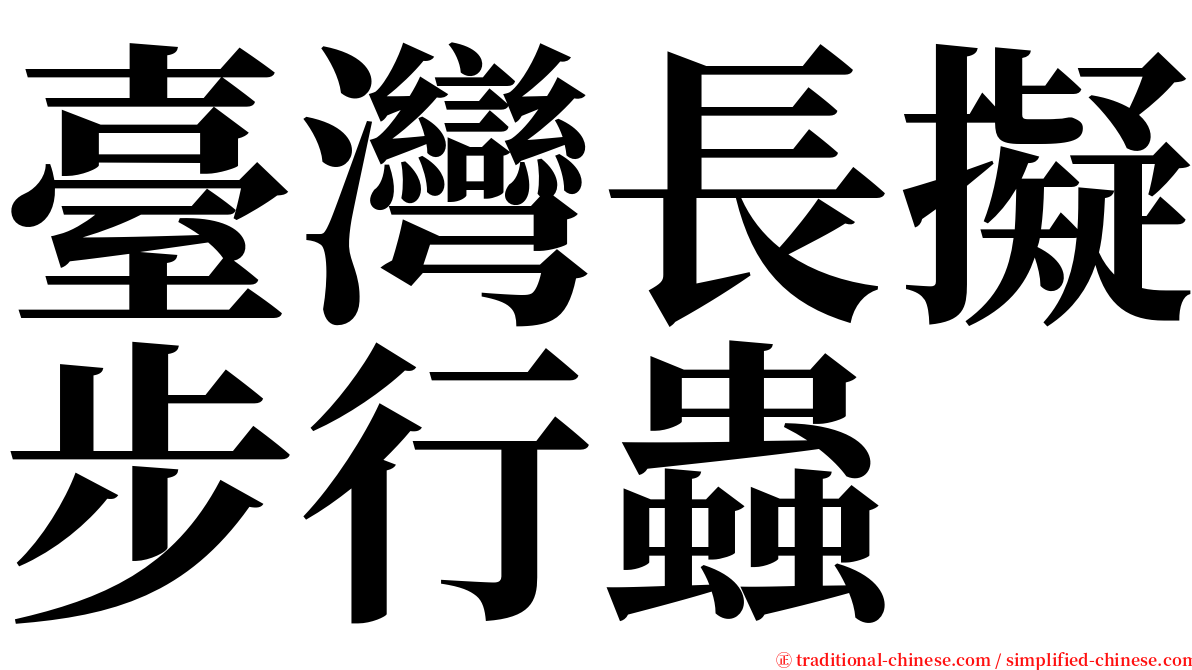 臺灣長擬步行蟲 serif font