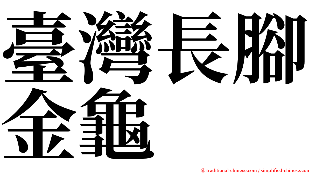 臺灣長腳金龜 serif font