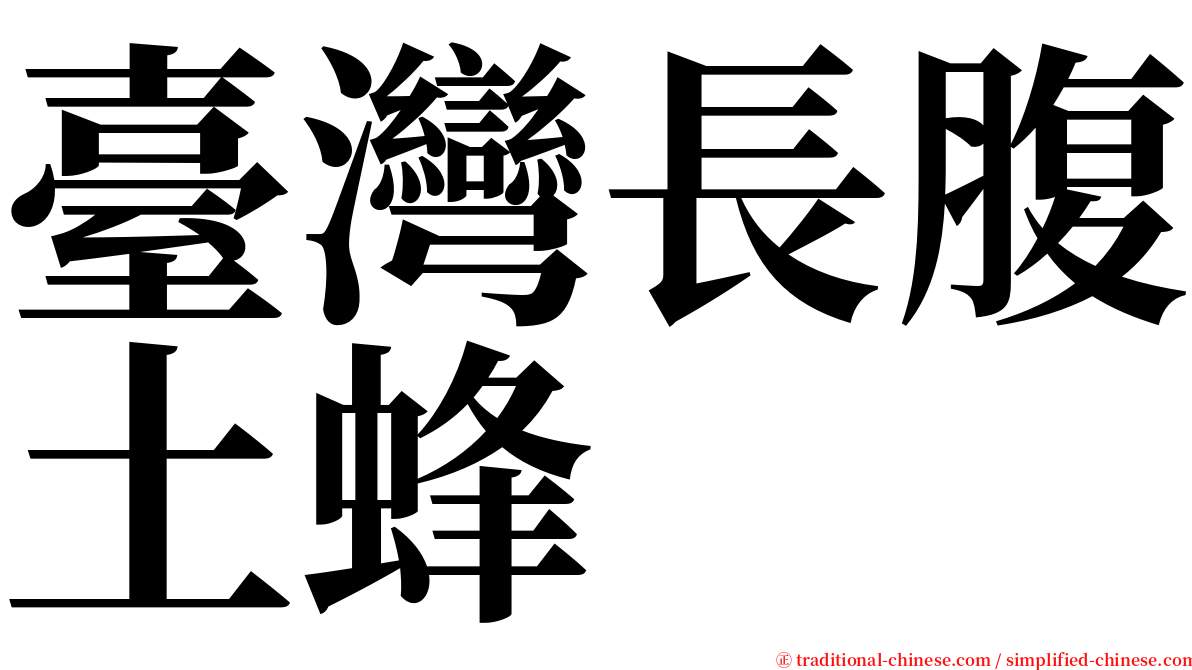 臺灣長腹土蜂 serif font