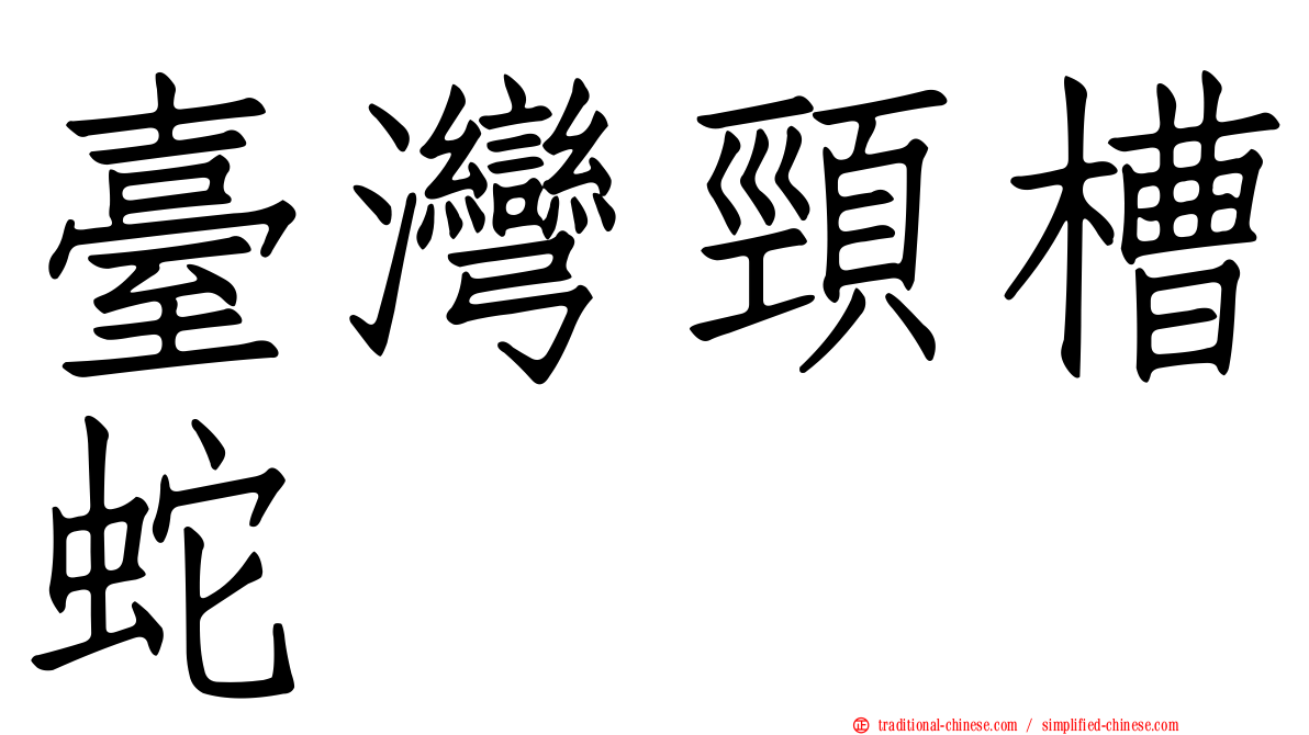 臺灣頸槽蛇