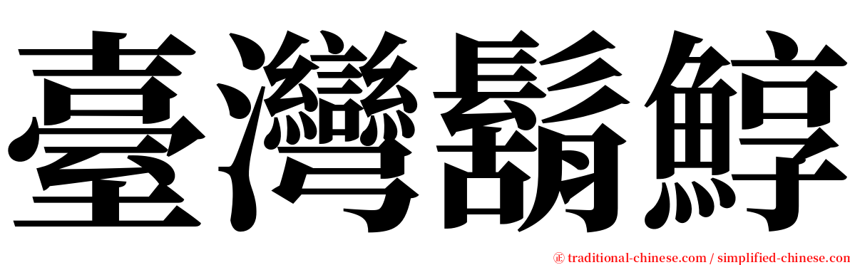 臺灣鬍鯙 serif font