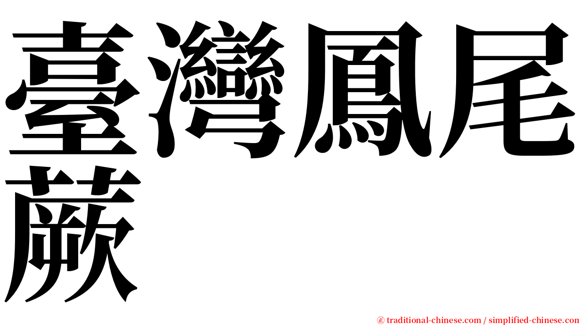 臺灣鳳尾蕨 serif font