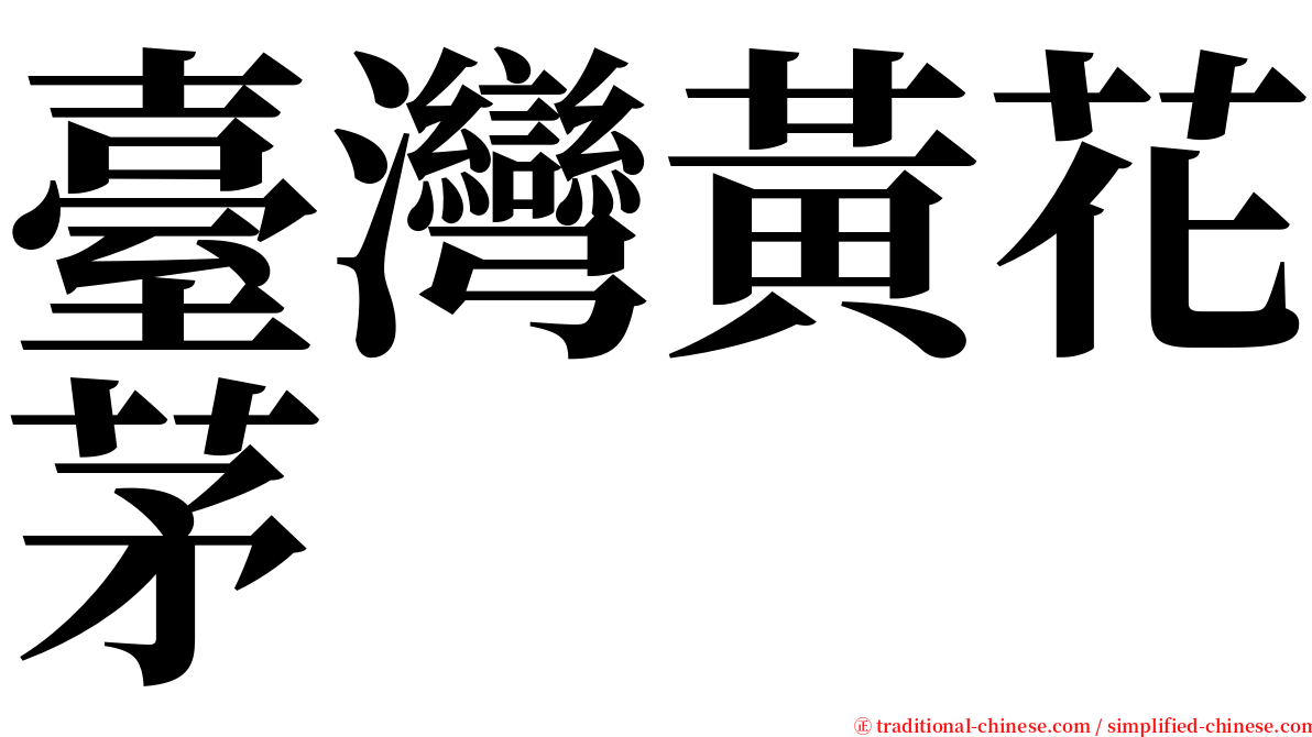 臺灣黃花茅 serif font