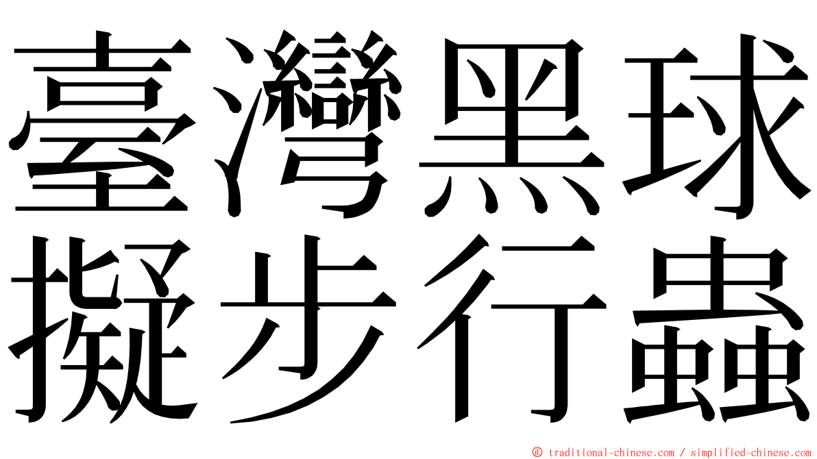 臺灣黑球擬步行蟲 ming font