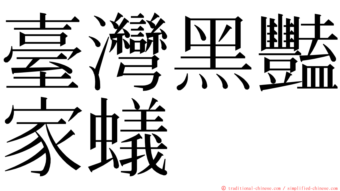 臺灣黑豔家蟻 ming font