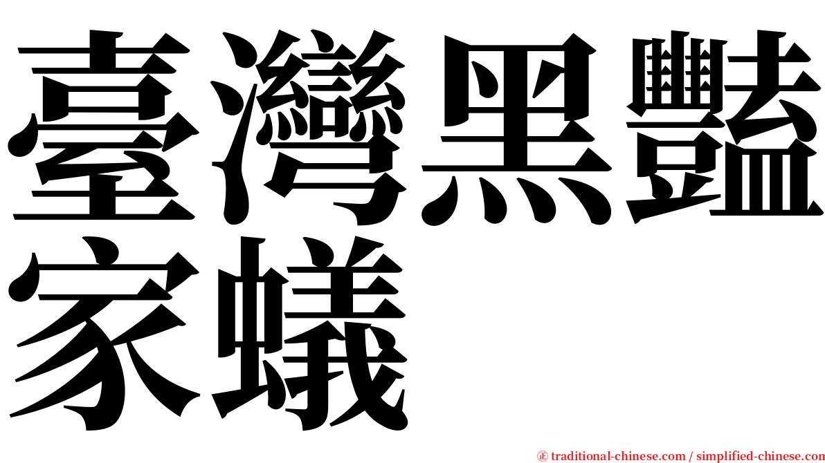 臺灣黑豔家蟻 serif font
