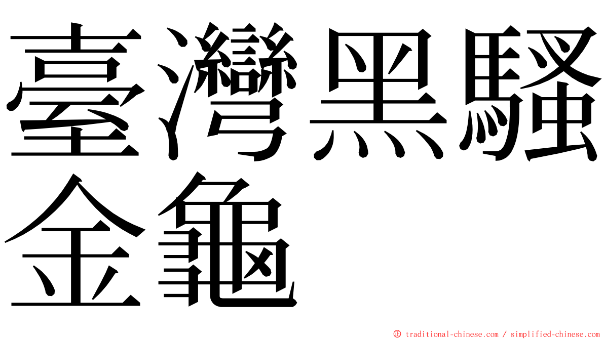 臺灣黑騷金龜 ming font