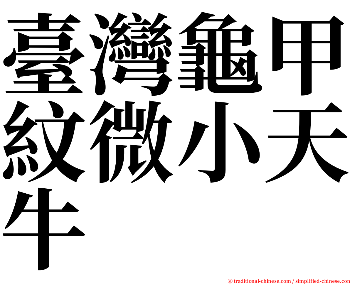 臺灣龜甲紋微小天牛 serif font